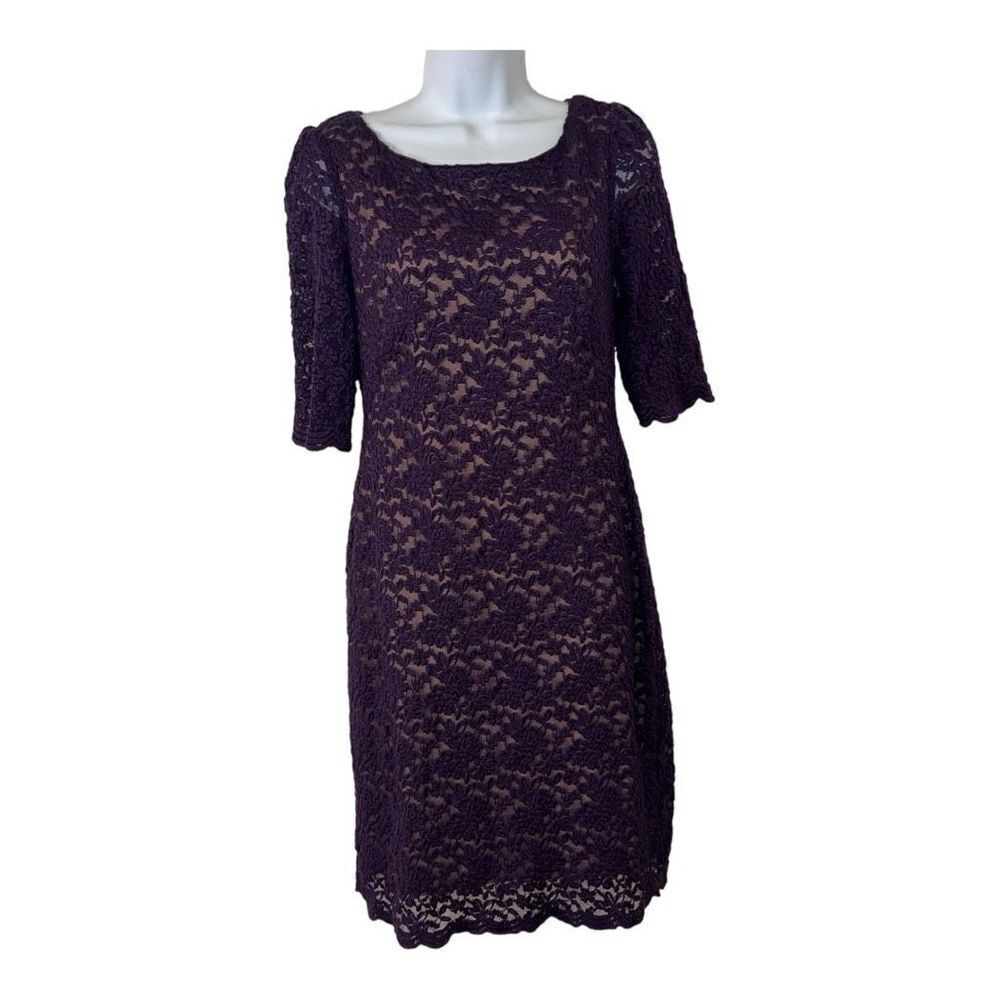 Roz & Ali purple lace size 6 dress